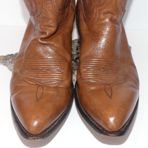 Men\'s Dan Post brown leather pull on classic western cowboy boots sz 10.5 EW main image 4
